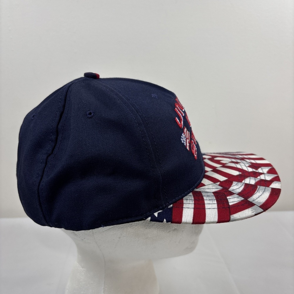 Vintage United We Stand American Flag Trucker Retro StrapBack Hat Cap Made USA - Picture 4 of 9
